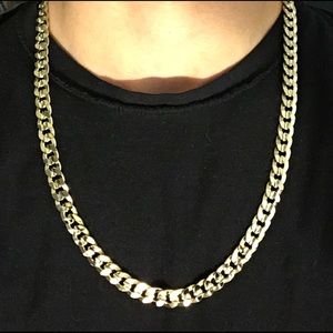 Gold Chain 14k stamped 24in 10mm Cuban Curb Style